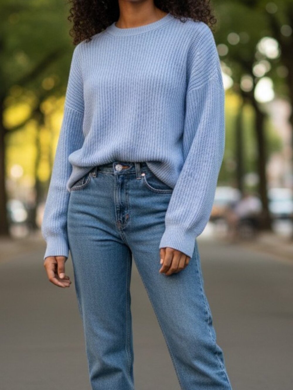 GAP Women’s Shaker Knit Sweater XXL Light Blue Ribbed Crewneck Pullover NWT